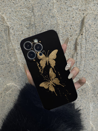 「Chinoiserie」Flying Golden Butterfly Printed Phone Case