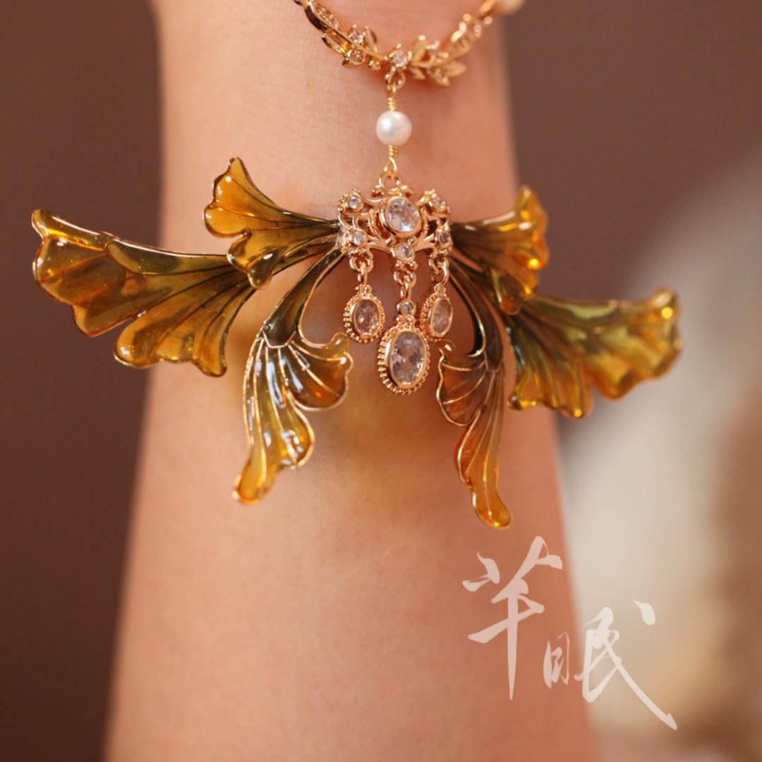 「 Chinoiserie」Ginkgo Necklace