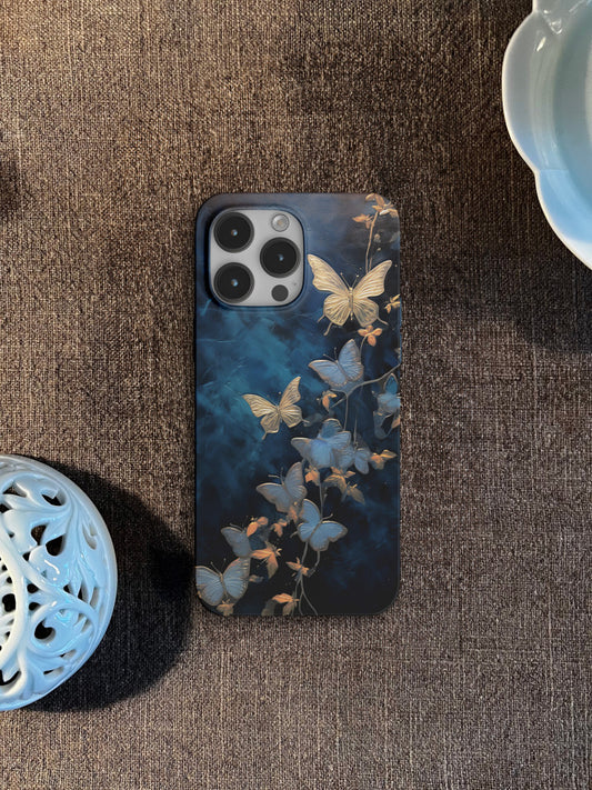 「Chinoiserie」Golden Butterfly Printed Phone Case