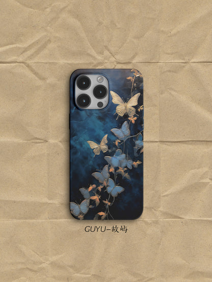 「Chinoiserie」Golden Butterfly Printed Phone Case