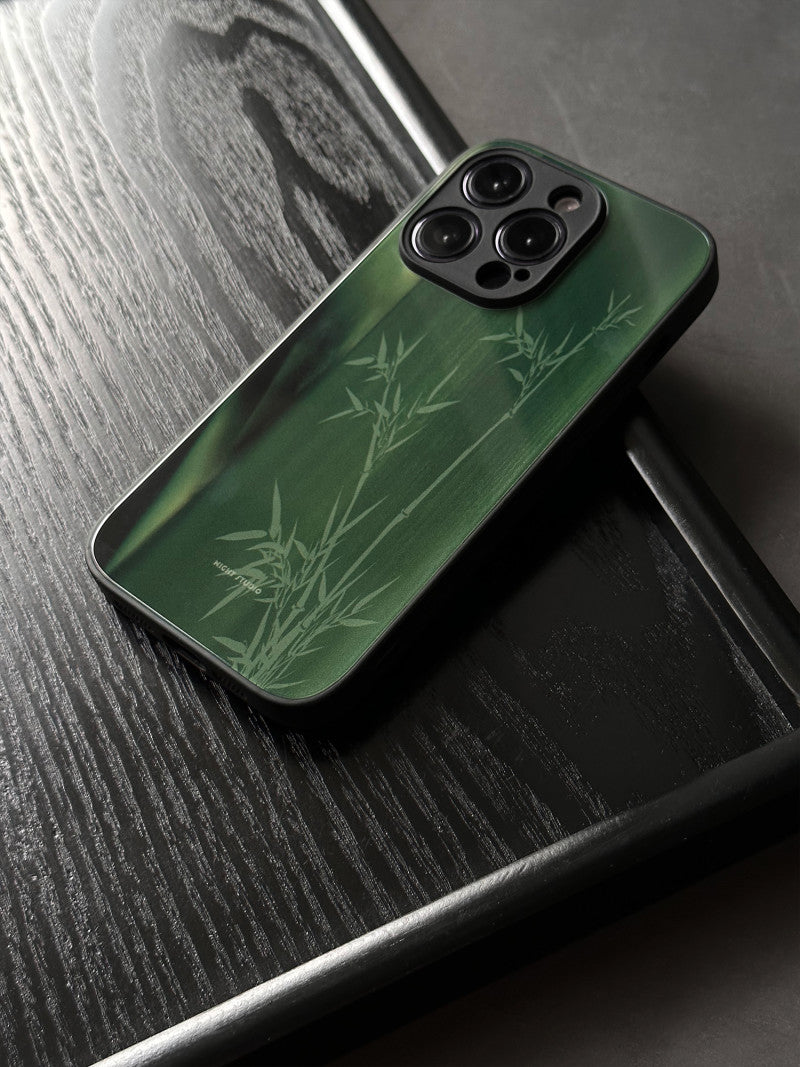 「Chinoiserie」Green Bamboo Printed Phone Case