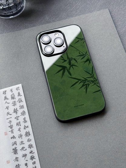 「Samsung」Green Bamboo Traditional Painting Phone Case
