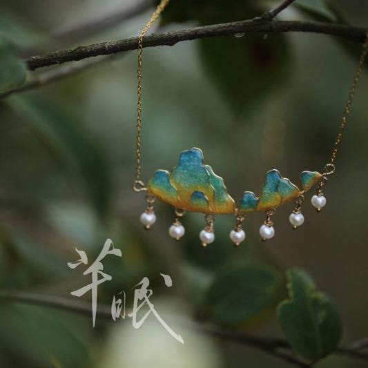 「 Chinoiserie」Green Mountains Necklace