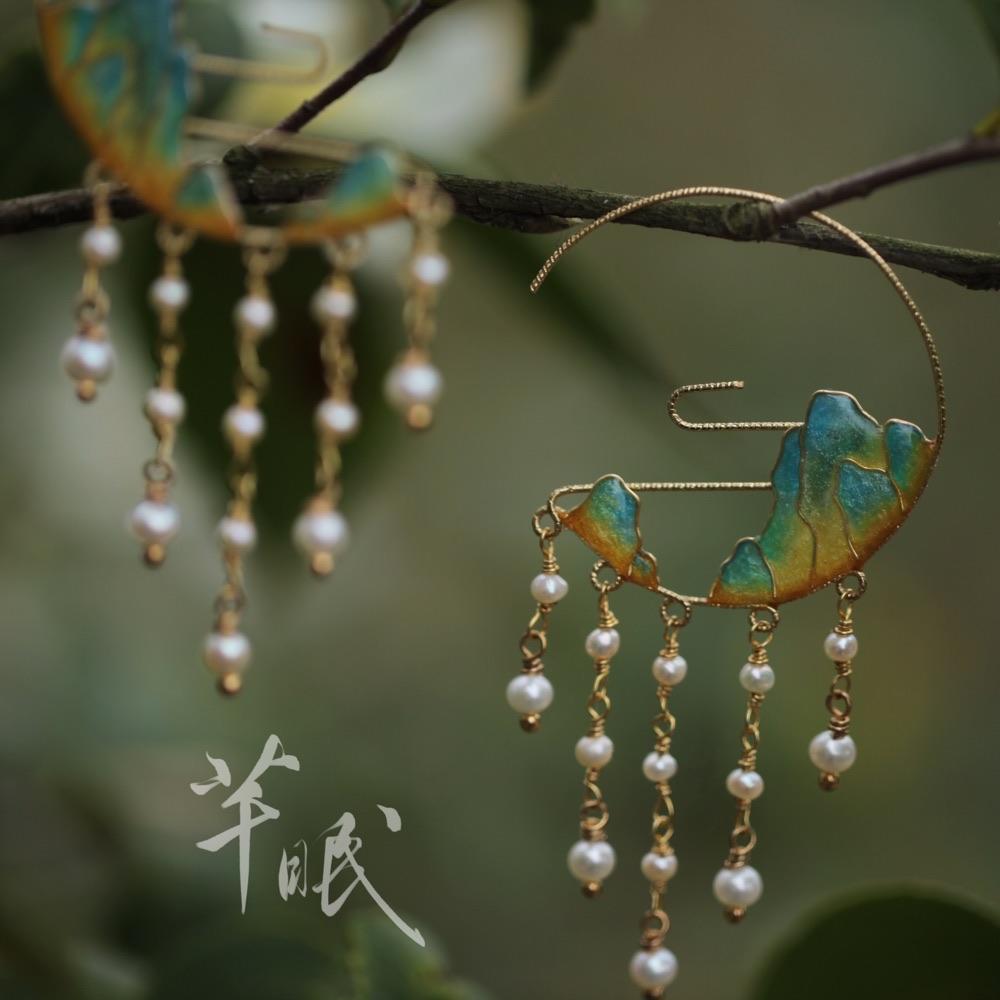 「 Chinoiserie」Green Mountains Necklace