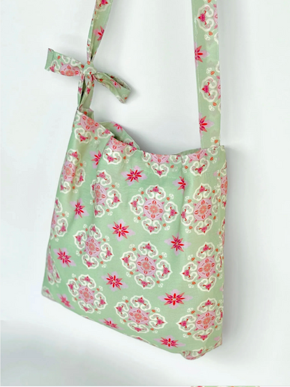 [Chinoiserie] Green Red Traditional Auspicious Pattern Tote Bag