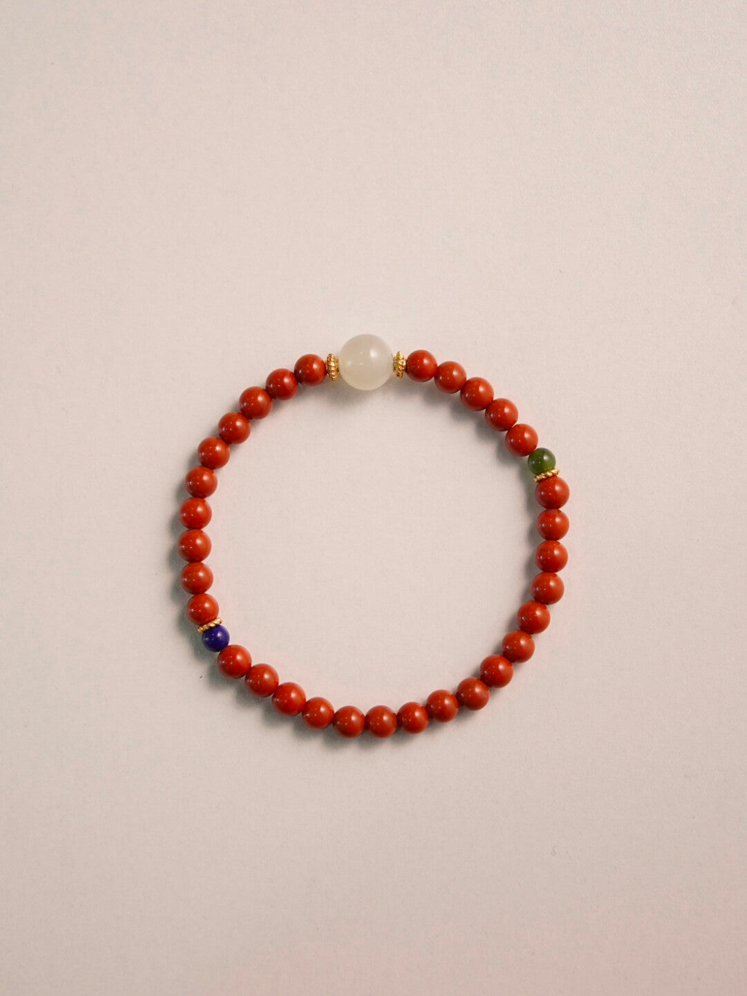 「Chinoiserie」Hetian Jade Lapis Lazuli Beaded Bracelet