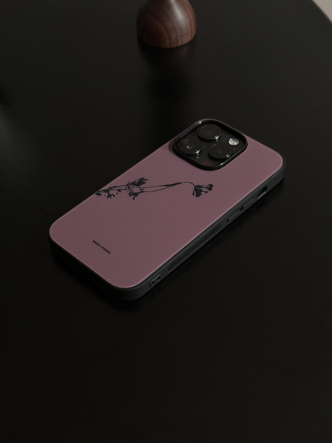 [Chinoiserie]Hibiscus Purple Printed Phone Case