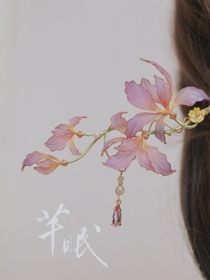 「 Chinoiserie」Iris Hairpin