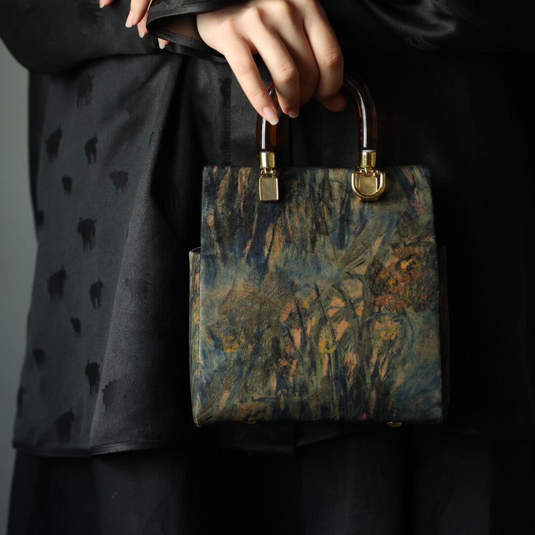 [Chinoiserie] Luxury Late Autumn Summer Grass Silk Bag