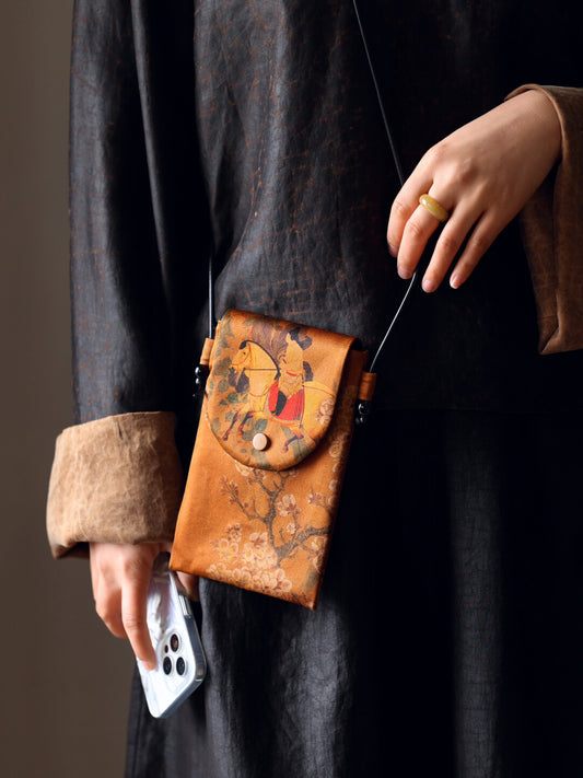 [Chinoiserie] Luxury Silk Magnet Phone Pouch
