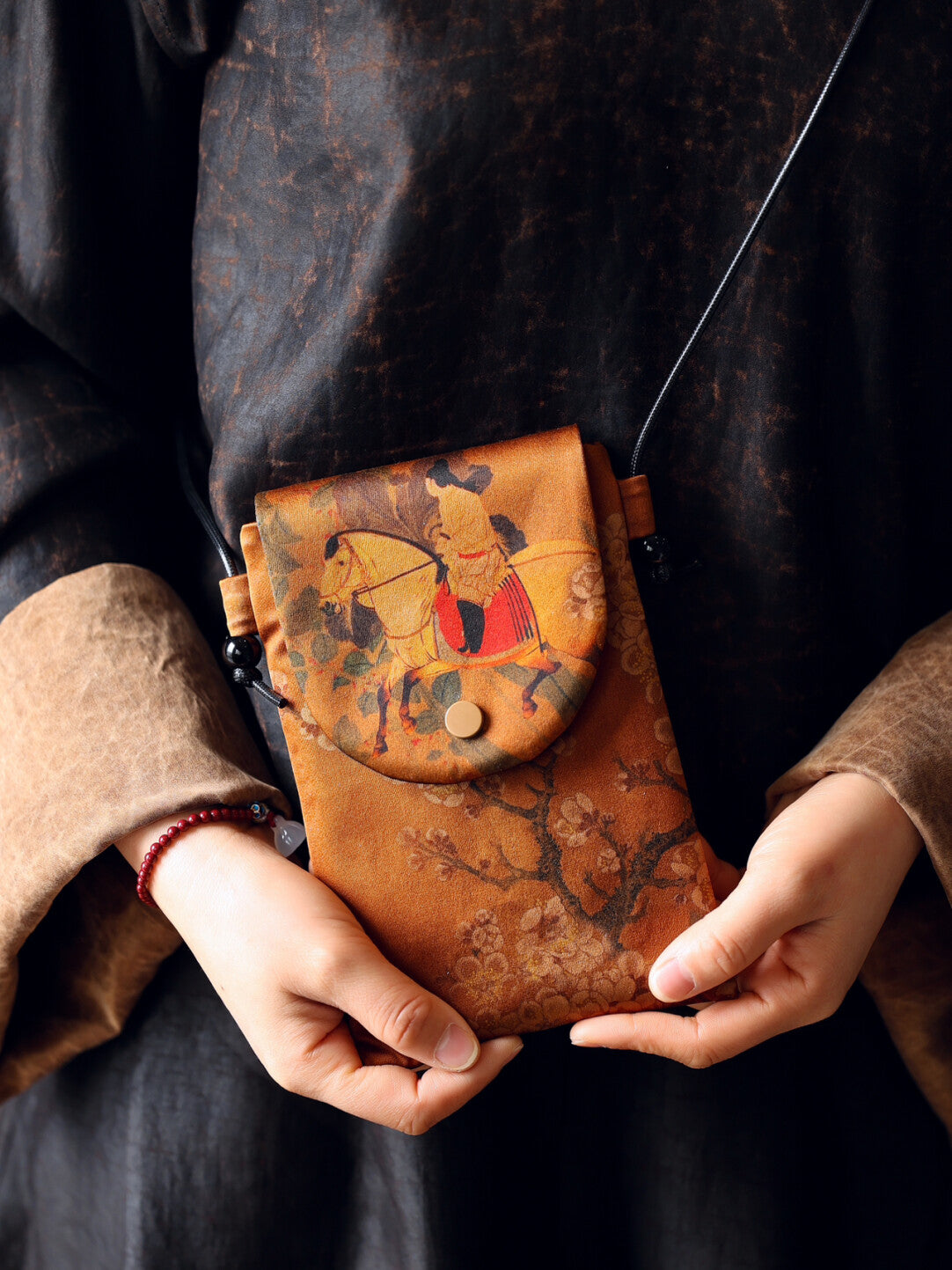 [Chinoiserie] Luxury Silk Magnet Phone Pouch