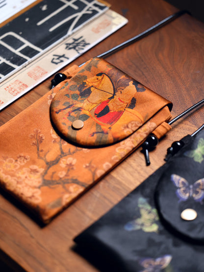 [Chinoiserie] Luxury Silk Magnet Phone Pouch