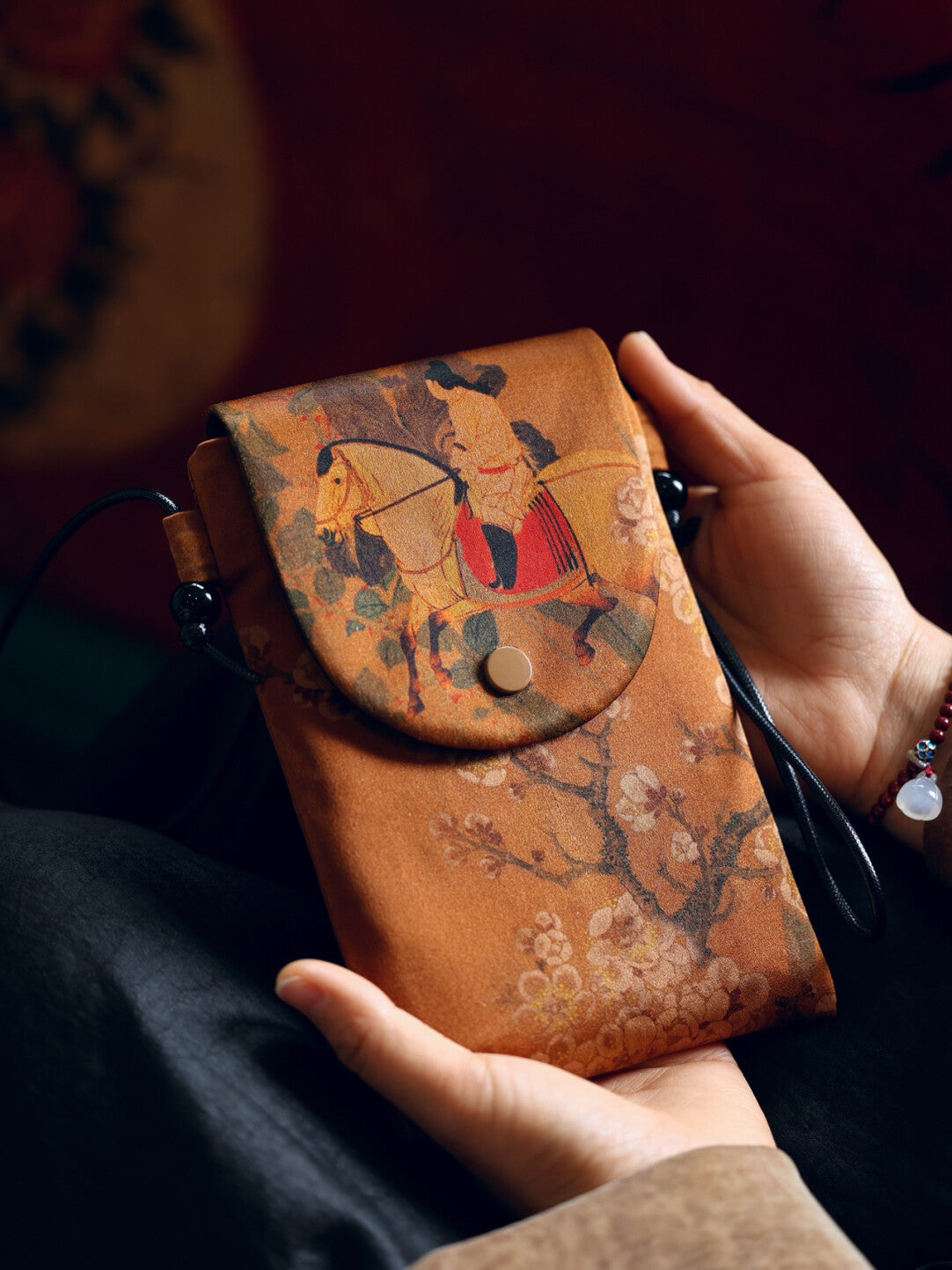 [Chinoiserie] Luxury Silk Magnet Phone Pouch