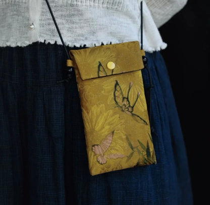 [Chinoiserie] Luxury Silk Magnet Phone Pouch