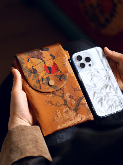 [Chinoiserie] Luxury Silk Magnet Phone Pouch