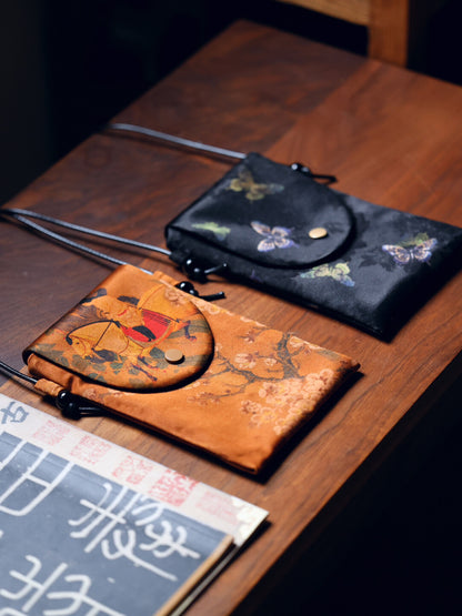 [Chinoiserie] Luxury Silk Magnet Phone Pouch
