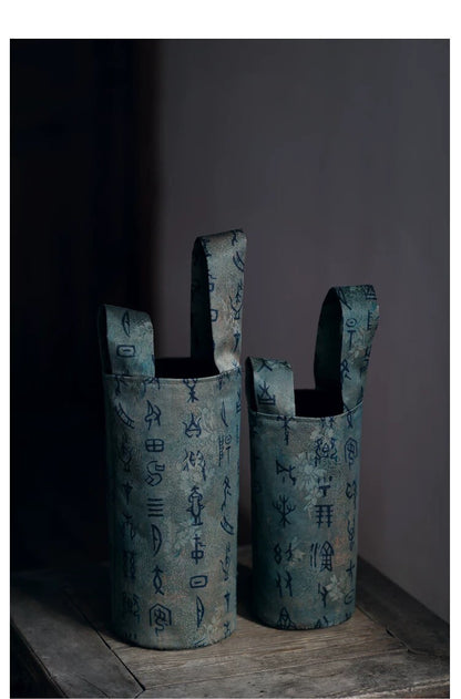 [Chinoiserie] Luxury Silk Portable Water Bottle Pouch