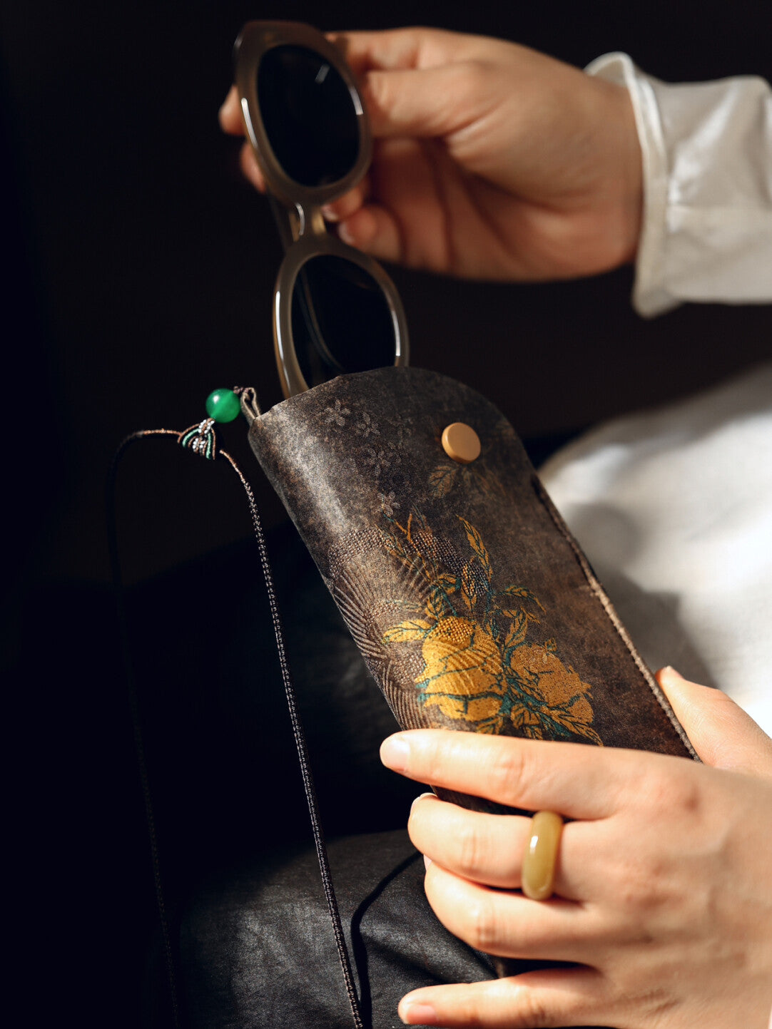 [Chinoiserie] Luxury Silk Sunglasses Bag
