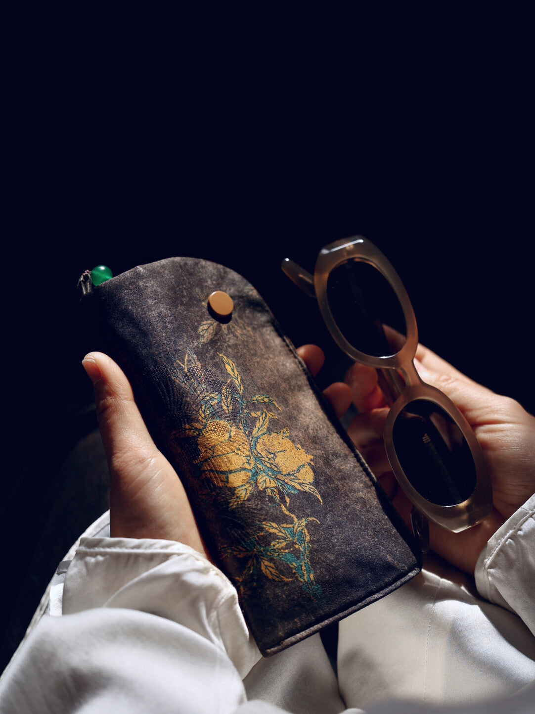 [Chinoiserie] Luxury Silk Sunglasses Bag