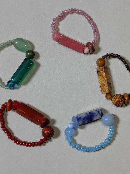 「Chinoiserie」Natural Jade Beads Ring