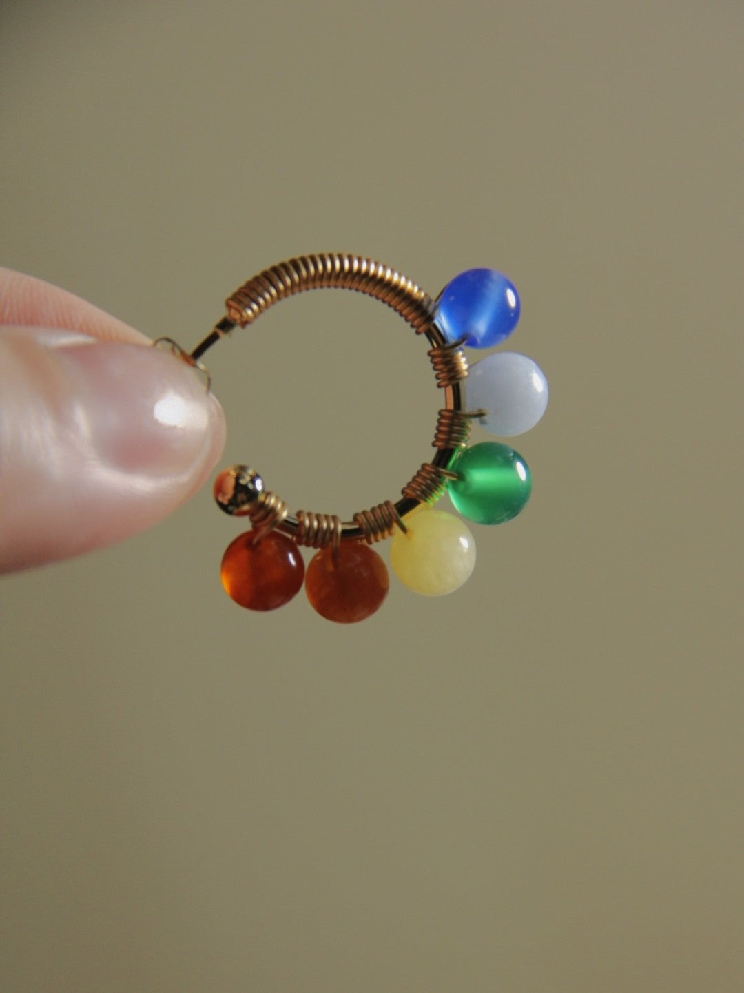 「Chinoiserie」Natural Jade Colorful Hoop Earrings