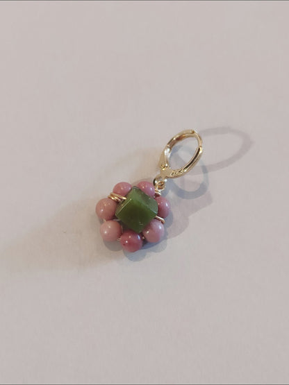 「Chinoiserie」Natural Jade Huggies Earrings