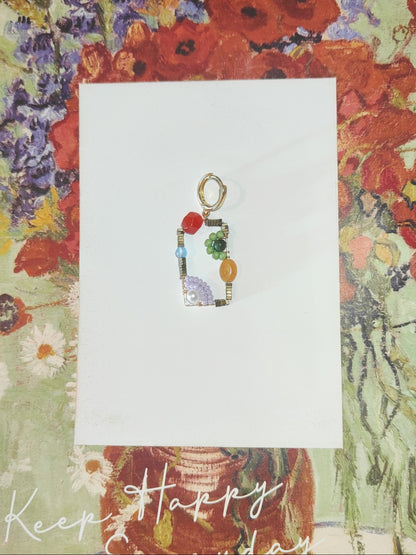 「Chinoiserie」Natural Jade Square Earrings