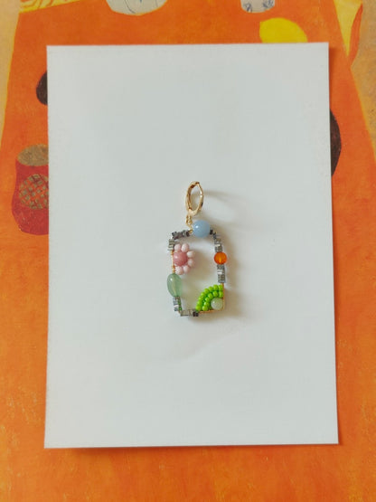 「Chinoiserie」Natural Jade Square Earrings