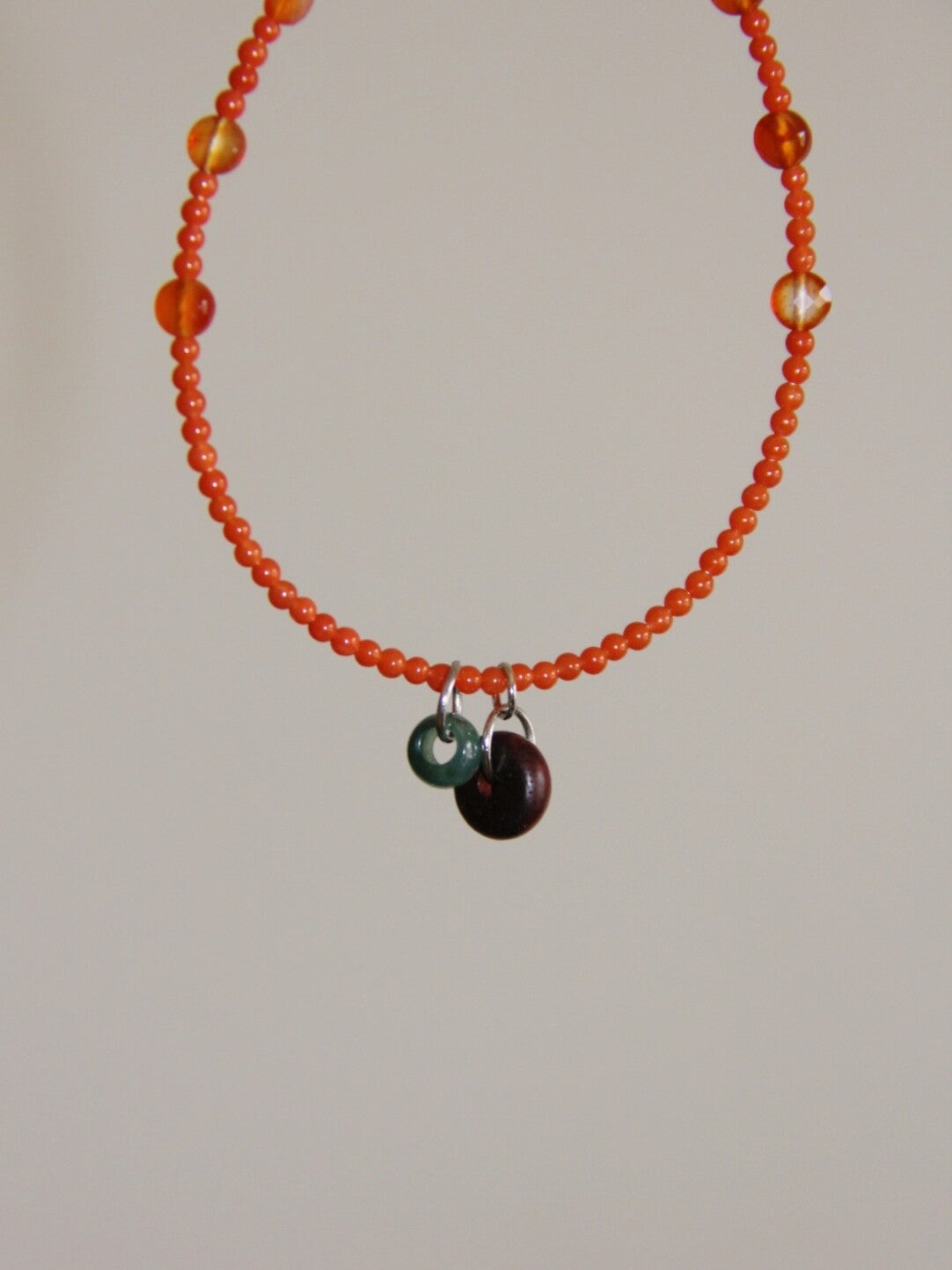 「Chinoiserie」 Natural Stone  Red Green  Bracelet