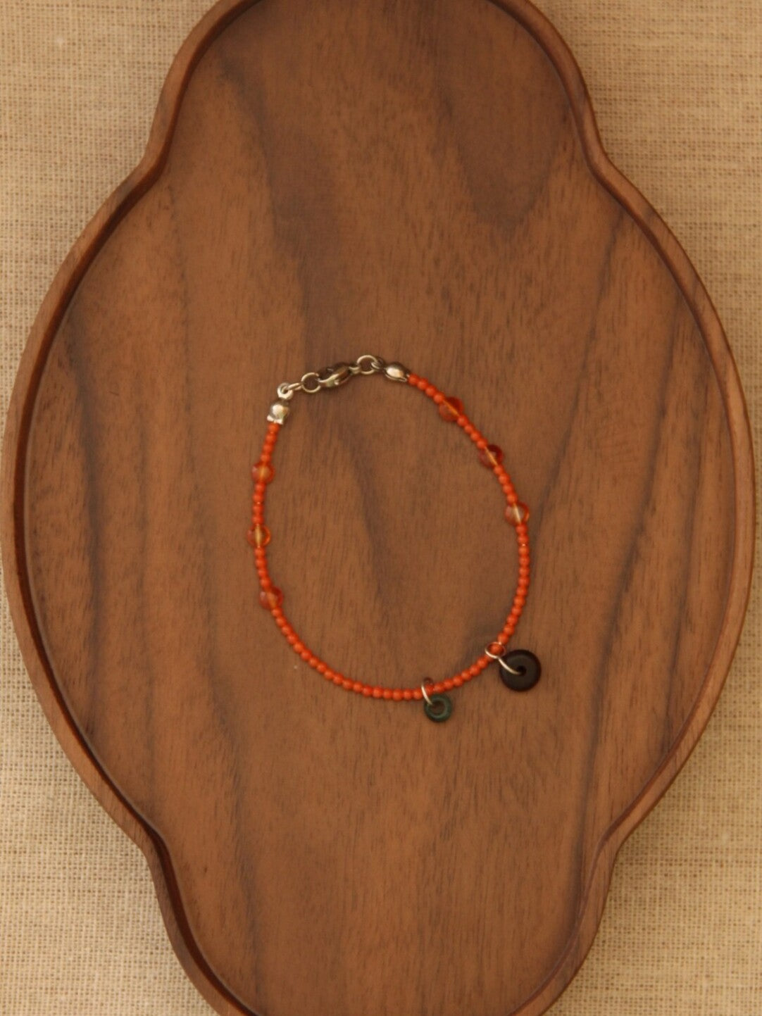 「Chinoiserie」 Natural Stone  Red Green  Bracelet