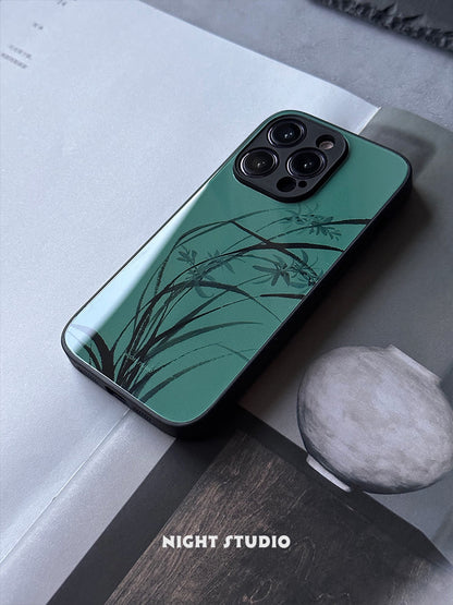 「Chinoiserie」Orchid Grass Chinese Traditional Painting Phone Case