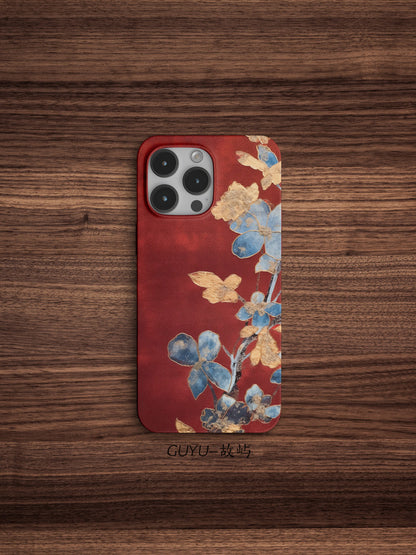 「Chinoiserie」Palace Flowers Printed Red Phone Case
