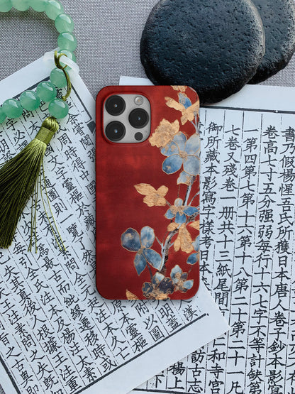 「Chinoiserie」Palace Flowers Printed Red Phone Case
