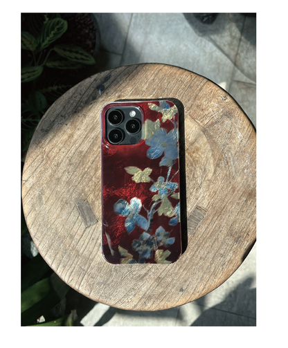 「Chinoiserie」Palace Flowers Printed Red Phone Case