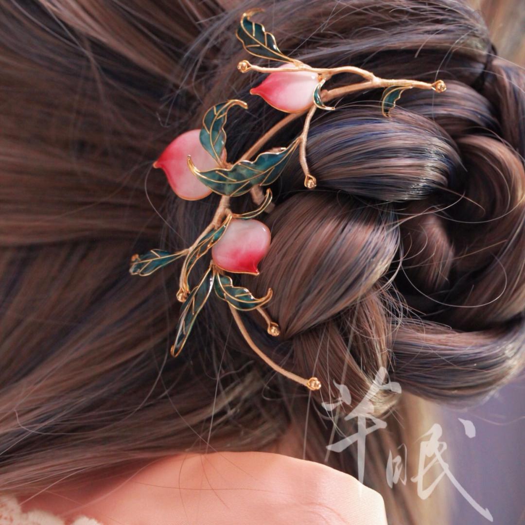 「 Chinoiserie」Peach Hairpin