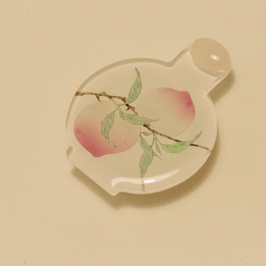 「Chinoiserie」Peach Vase Natural Pink Crystal MagSafe Phone Holder
