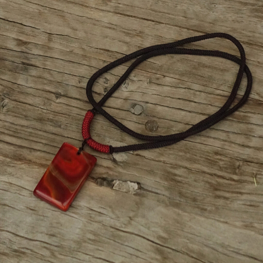 「Chinoiserie」Ping An Red Agate Necklace