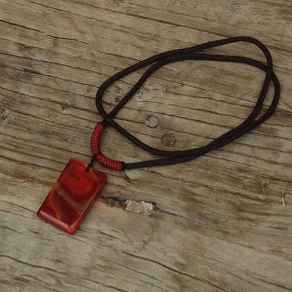 「Chinoiserie」Ping An Red Agate Necklace