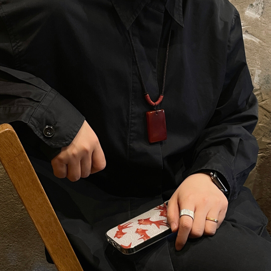 「Chinoiserie」Ping An Red Agate Necklace