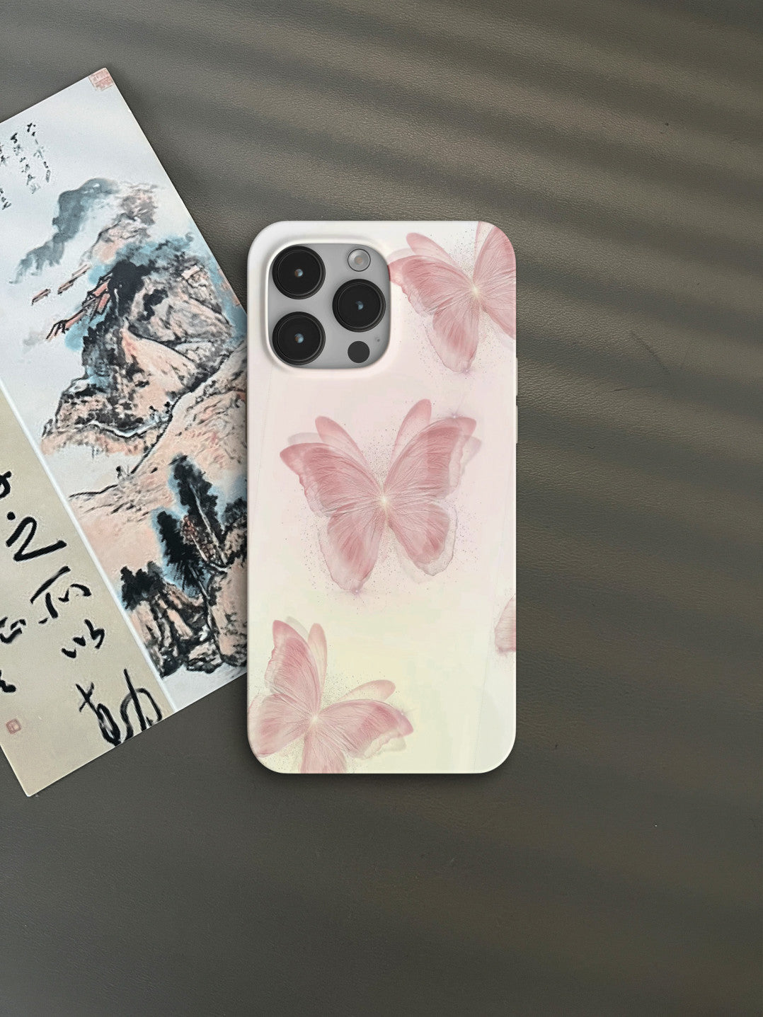 「Chinoiserie」Pink Butterfly Printed Phone Case