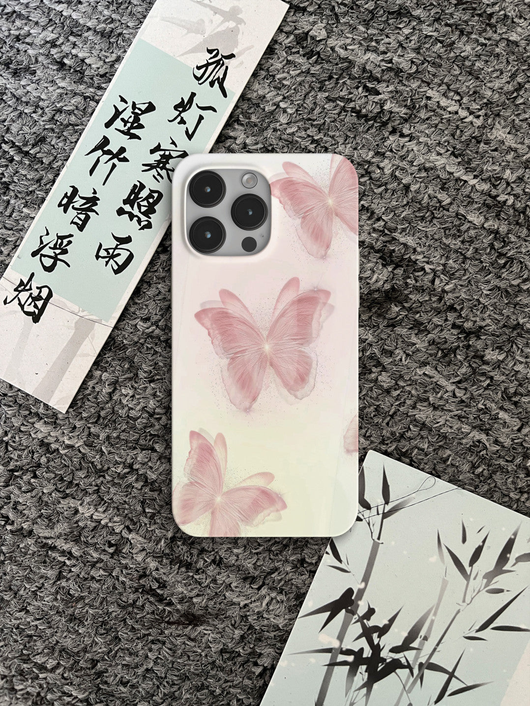 「Chinoiserie」Pink Butterfly Printed Phone Case