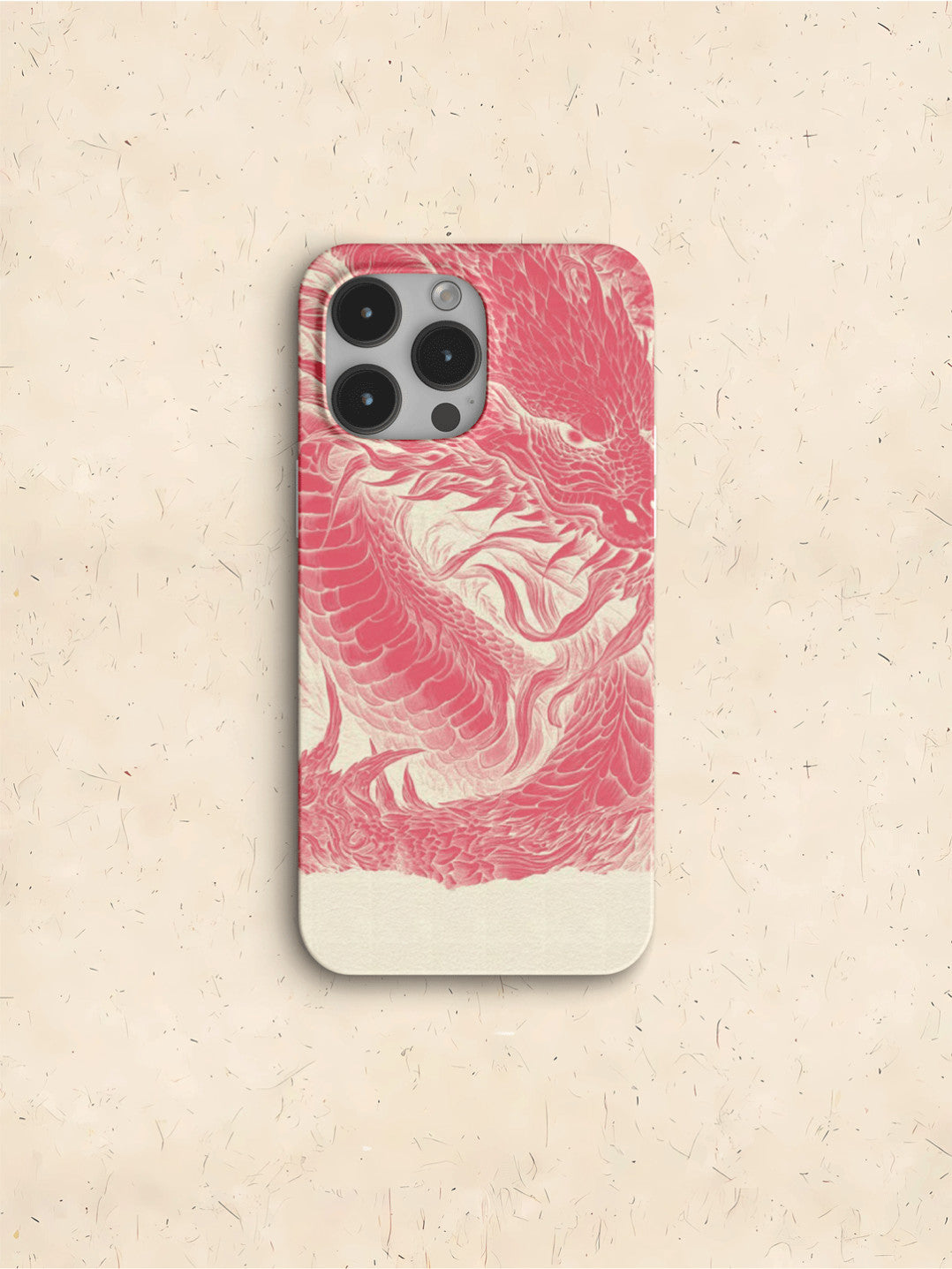 「Chinoiserie」Pink Dragon Printed Phone Case