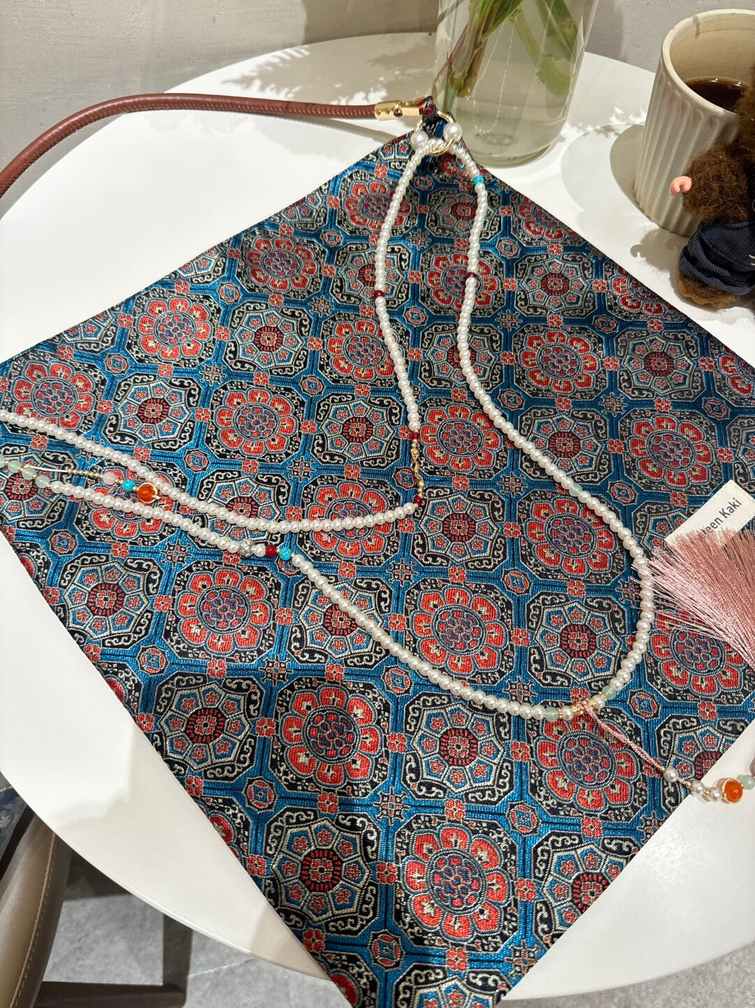 [Chinoiserie] Prosperity Pattern Beaded Tassel Silk Bag