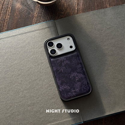 「Chinoiserie」Purple Begonia PU Phone Case