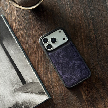 「Chinoiserie」Purple Begonia PU Phone Case