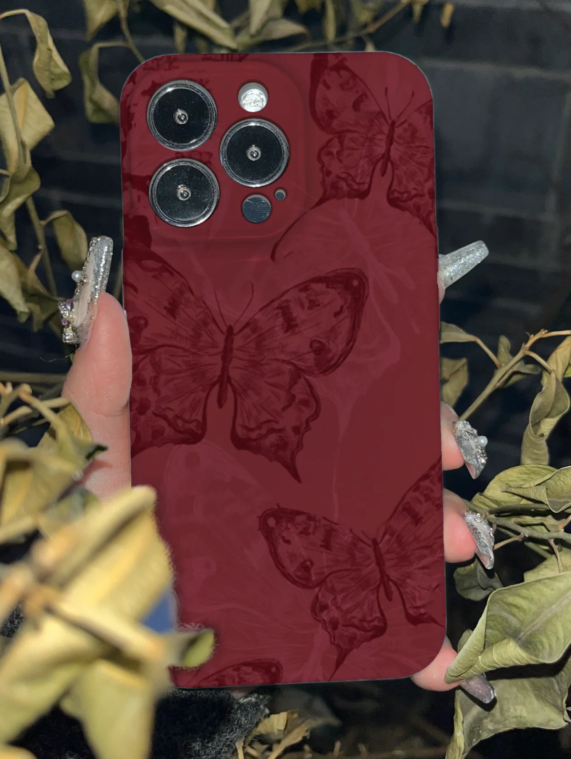 「Chinoiserie」Red Butterfly Printed Phone Case