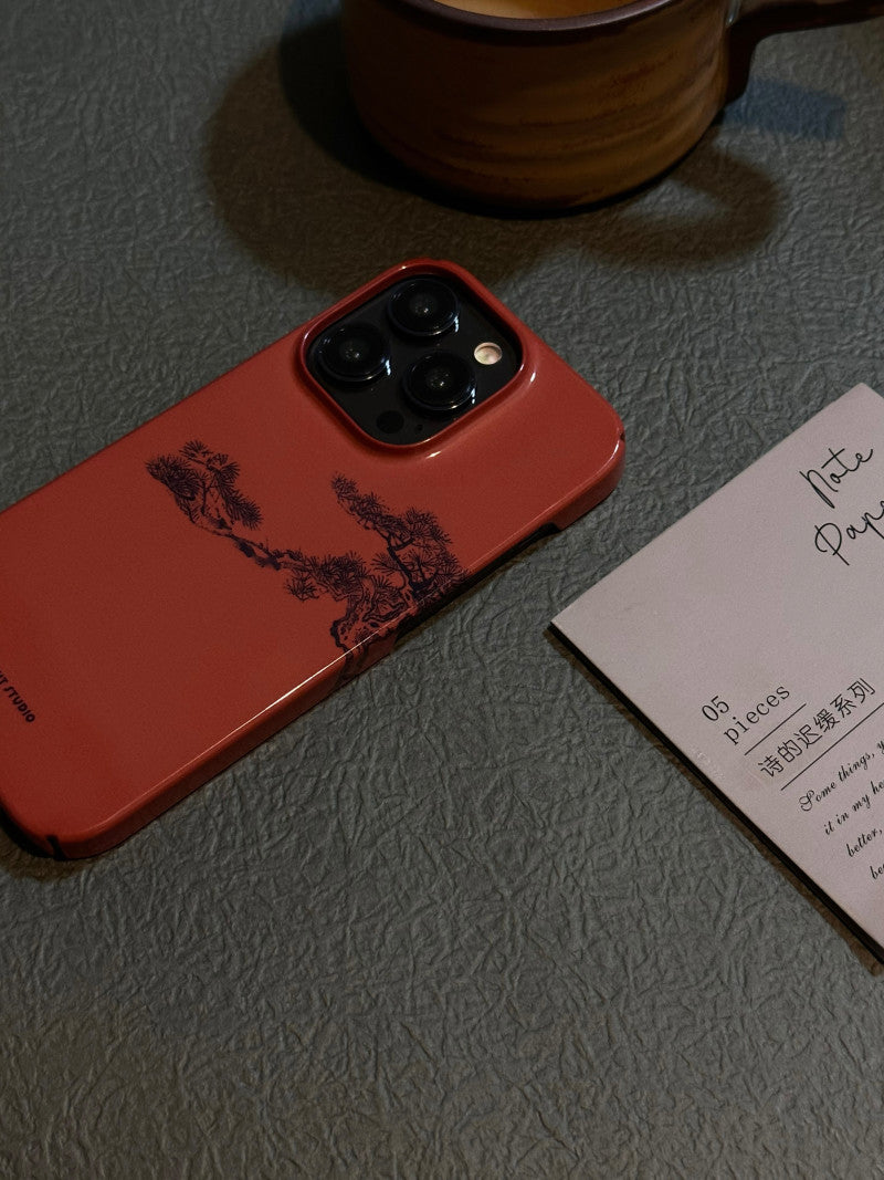 「Chinoiserie」Red Pine Printed Phone Case