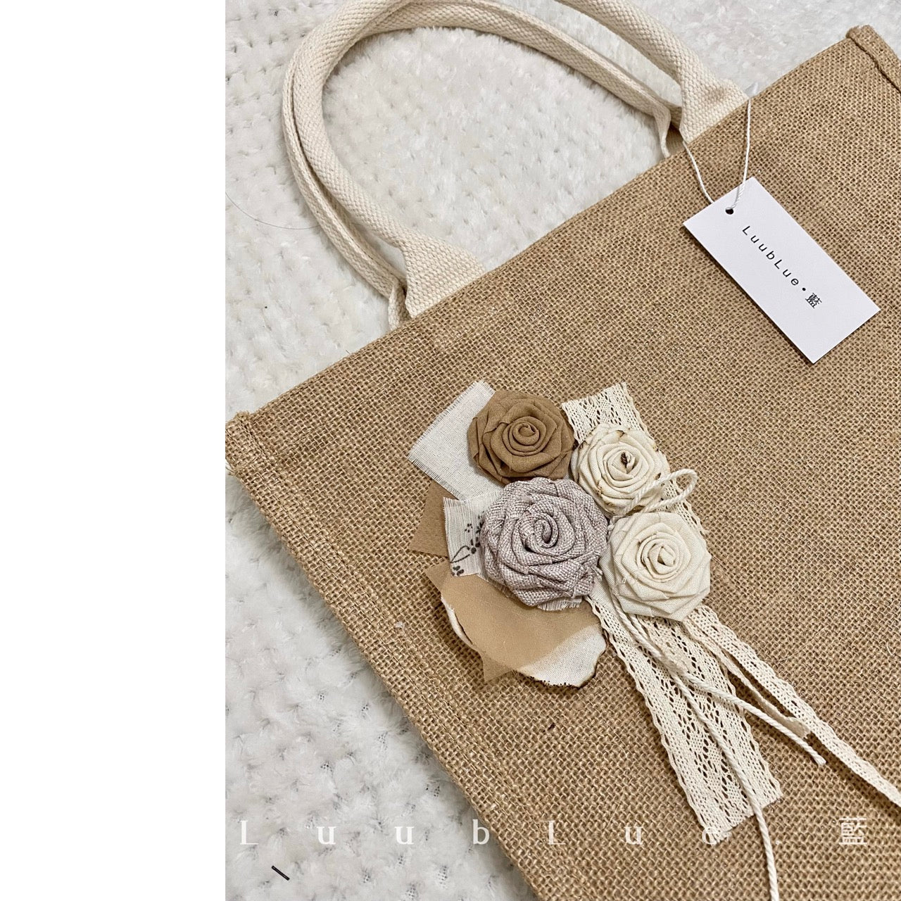 「Chinoiserie」Roses Patch Tote Bag