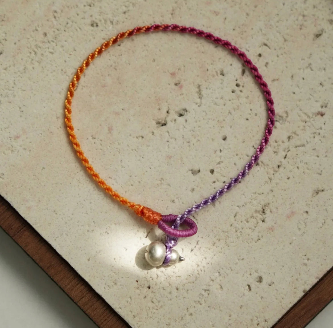 「Chinoiserie」Silver Gourd Braided Bracelet
