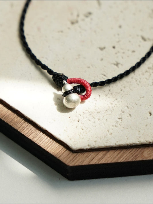 「Chinoiserie」Silver Gourd Braided Bracelet
